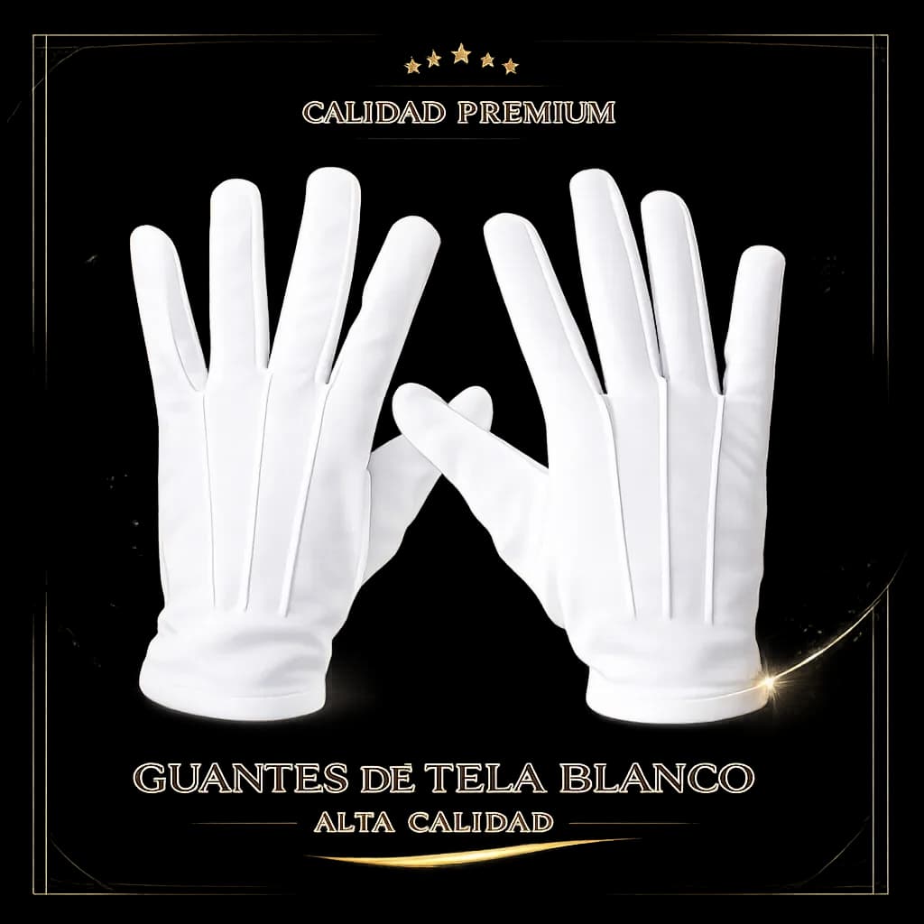 Guantes Tela Blancos Para Abanderados, Militares, Etc