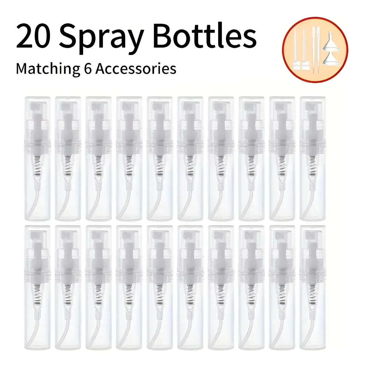 Envase Frasco Con Spray | 2ml | X20 Unidades |y 6 Accesorios