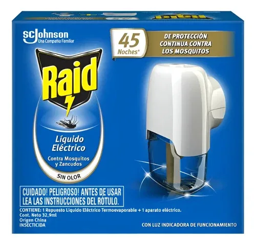 Insecticida Raid Repelente Líquido 1 Aparato Y 1 Repuesto