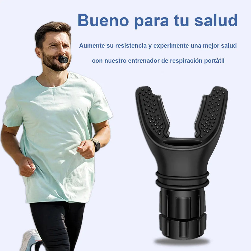 Entrenador Pulmonar Portátil Resistencia Ajustable Color Negro
