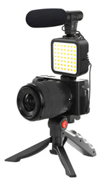 Kit De Teléfono Celular Youtuber Vlog Live, Trípode, Luz Led Con Control Negro