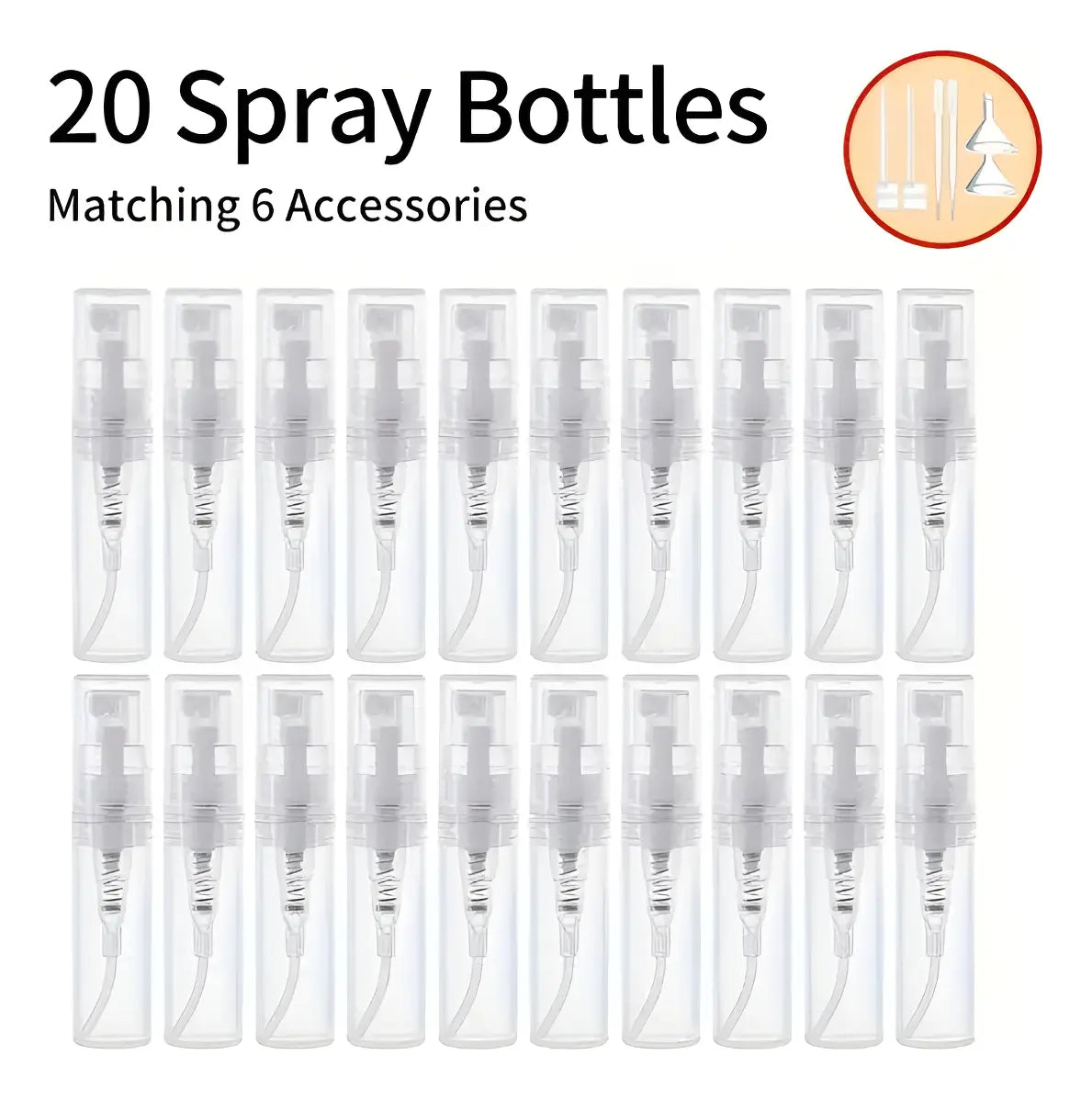 Envase Frasco Con Spray | 2ml | X20 Unidades |y 6 Accesorios