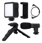 Kit De Teléfono Celular Youtuber Vlog Live, Trípode, Luz Led Con Control Negro