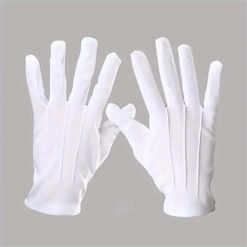 Guantes Tela Blancos Para Abanderados, Militares, Etc