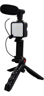 Kit De Teléfono Celular Youtuber Vlog Live, Trípode, Luz Led Con Control Negro