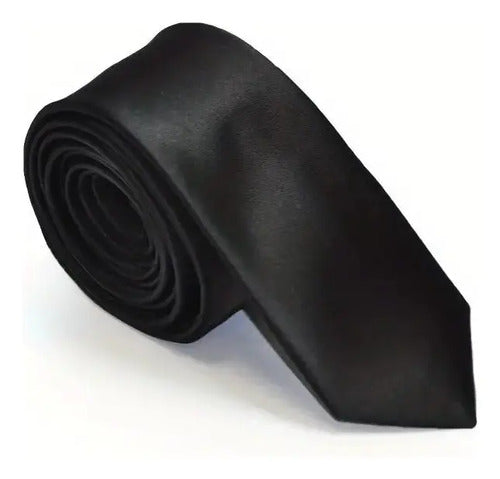 Corbata Corbatin Negro Skinny Negro Lisa 142 Cm