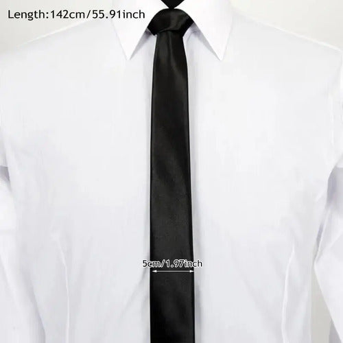 Corbata Corbatin Negro Skinny Negro Lisa 142 Cm