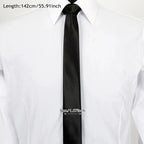 Kit Elegancia Corbatín Negro Skinny + Traba Corbata Clip