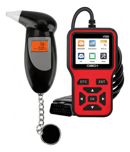 Kit Conductor Escáner Obd2 V500 + Alcoholímetro Digital