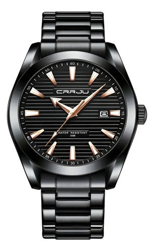 Reloj Crrju Hombre| Lujo Clásico, Acero | Manecilla Nocturna