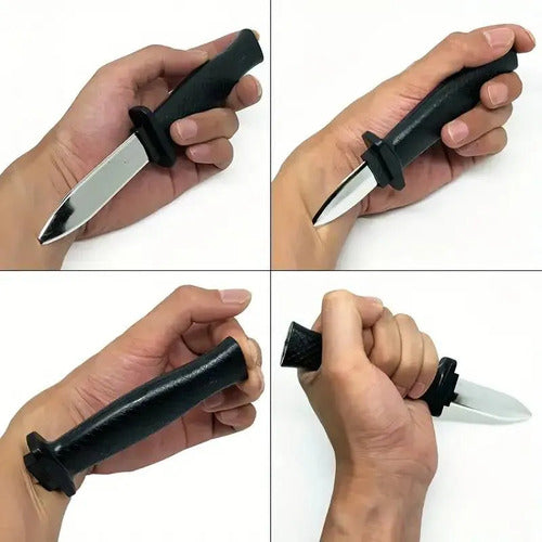 Cuchillo Falso Retráctil Ideal Broma Halloween Casa Chascos Negro