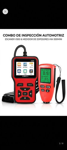 Combo Escáner Obd2 V500 + Medidor Espesor Pintura Auto Usado