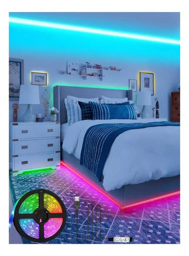 Rollo Led Luces Rgb 5 Mts Kit Smart Tv Hasta 65 Pulgadas Rgb