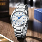 Reloj Crrju Hombre| Lujo Clásico, Acero | Manecilla Nocturna