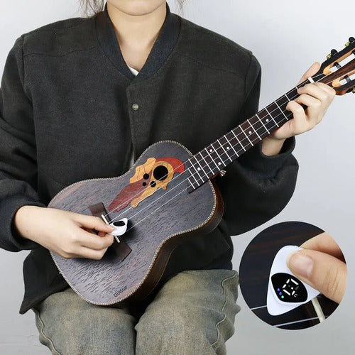 Afinador Y Púa Para Guitarra 2 En 1 Color Blanco Blanco