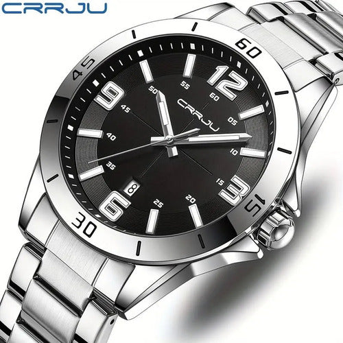Reloj Crrju Hombre| Lujo Clásico, Acero | Manecilla Nocturna