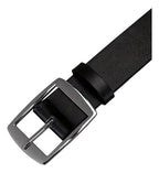 Cinturón Clasico Hombre Hebilla Cuadrada De Vestir Elegante Negro 130