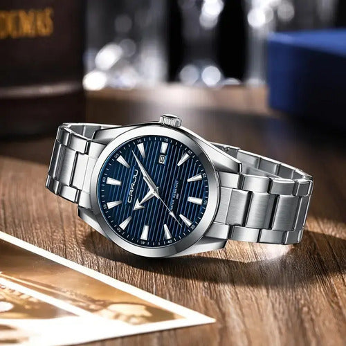 Reloj Crrju Hombre| Lujo Clásico, Acero | Manecilla Nocturna