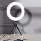 Anillo Aro Luz Led Flexible 3 Niveles Tripode Soporte C 360° Negro Blanco Frío
