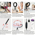 Anillo Aro Luz Led Flexible 3 Niveles Tripode Soporte C 360° Negro Blanco Frío