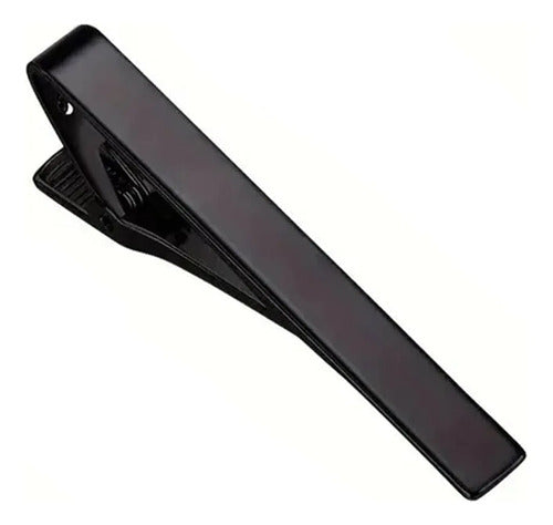 Kit Elegancia Corbatín Negro Skinny + Traba Corbata Clip