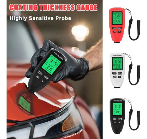Medidor Espesor Pintura 0-2000m | Lcd | Auto Fe/nfe Rojo