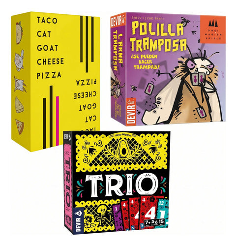Noche De Cartas Trio + Polilla Tramposa + Taco Cat Goat