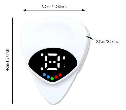 Afinador Y Púa Para Guitarra 2 En 1 Color Blanco Blanco