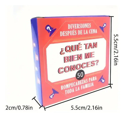 Juego De Mesa  ¿qué Tan Bien Me Conoces?  Tarjetas 5x5cm
