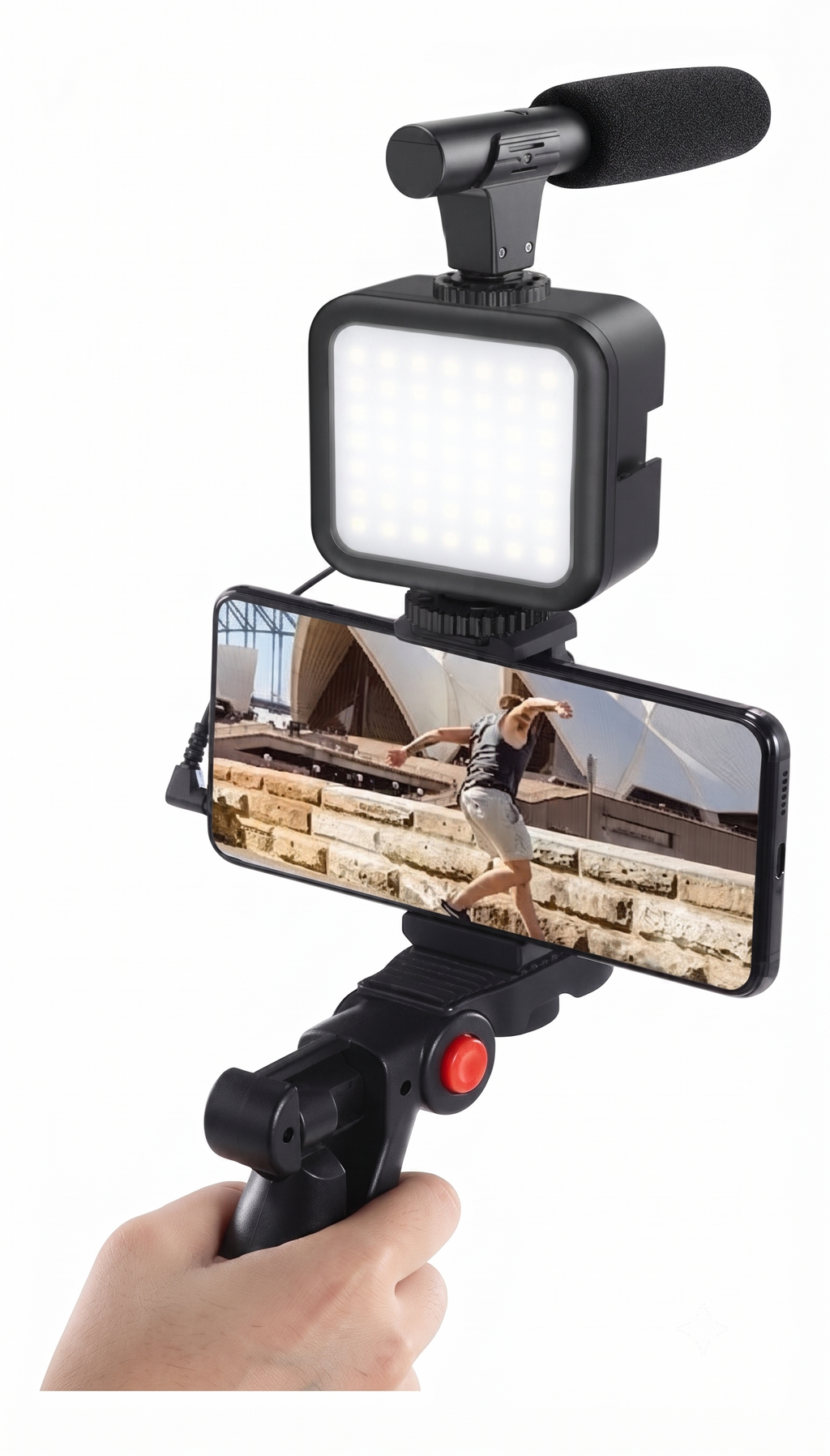 Kit De Teléfono Celular Youtuber Vlog Live, Trípode, Luz Led Con Control Negro