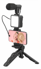 Kit De Teléfono Celular Youtuber Vlog Live, Trípode, Luz Led Con Control Negro