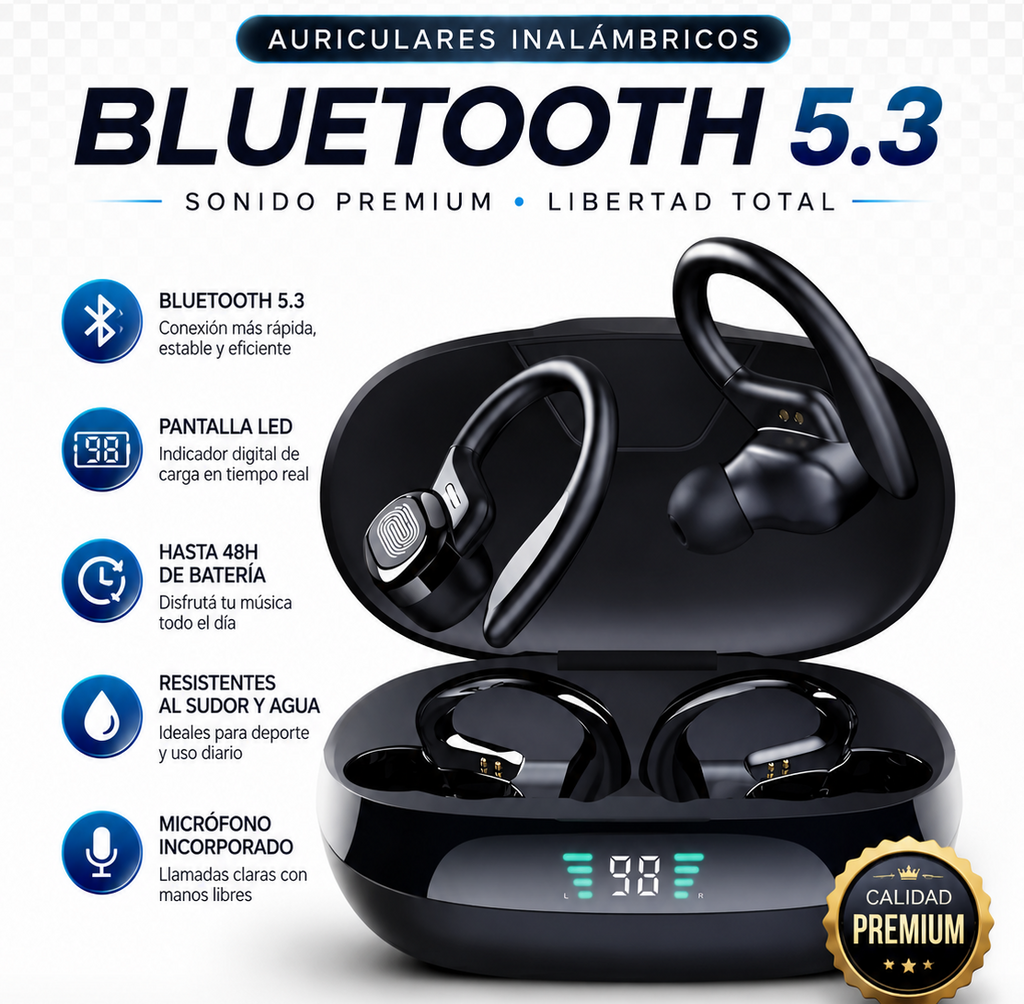 Auriculares Inalámbricos ANKRIYUL 5.3 – Sonido Pro para tu Entrenamiento