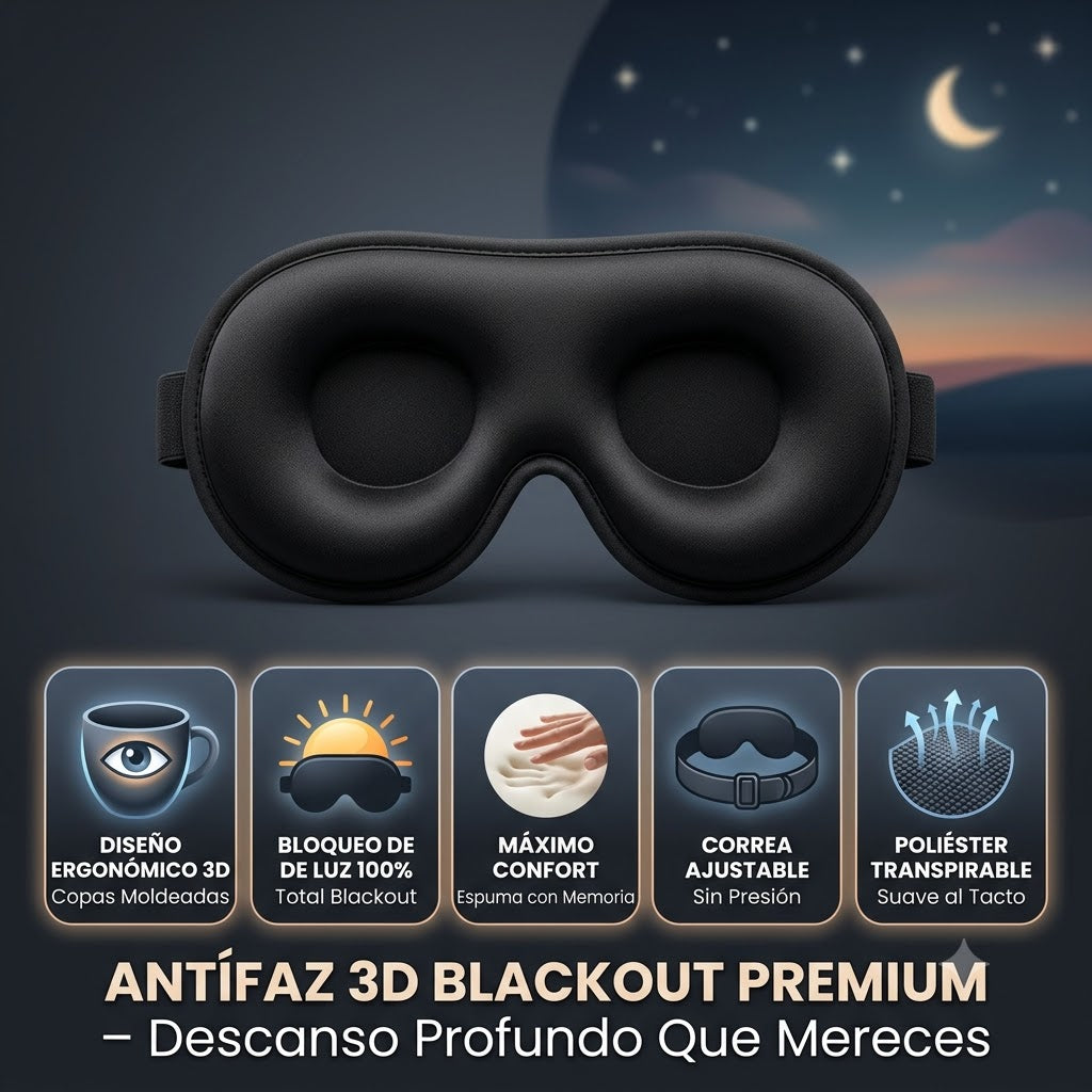 Antifaz 3d Blackout Sleep Mask Para Dormir Profundo